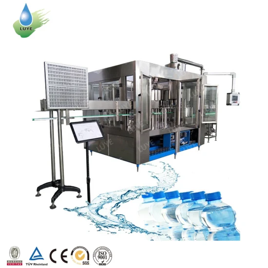 Luye 3 in 1 linea di produzione automatica di acqua potabile per bottiglie in pet, lavaggio di bevande, riempimento, tappatrici, riempimento di acqua minerale pura, imbottigliamento, tappatrice